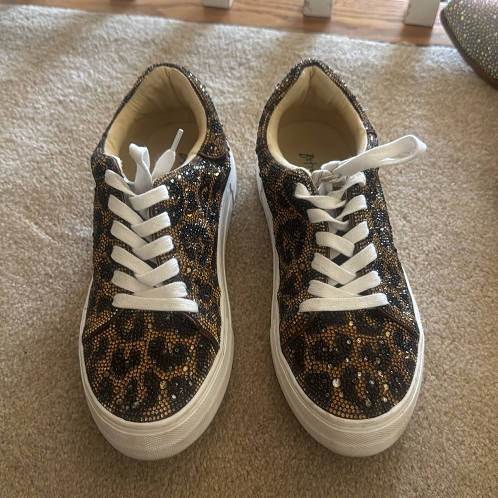 Betsy johnson leopard rhineston shoes